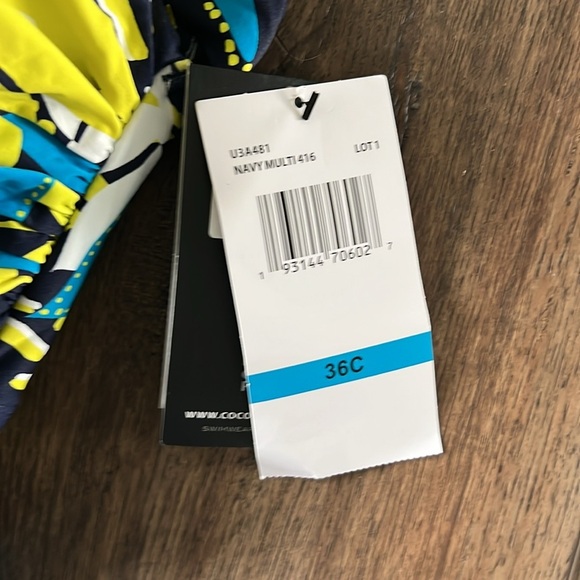 NWT Coco Reef Tankini Floral Top Size 36 C Rollover Bottom Size Medium High Rise - Picture 7 of 16